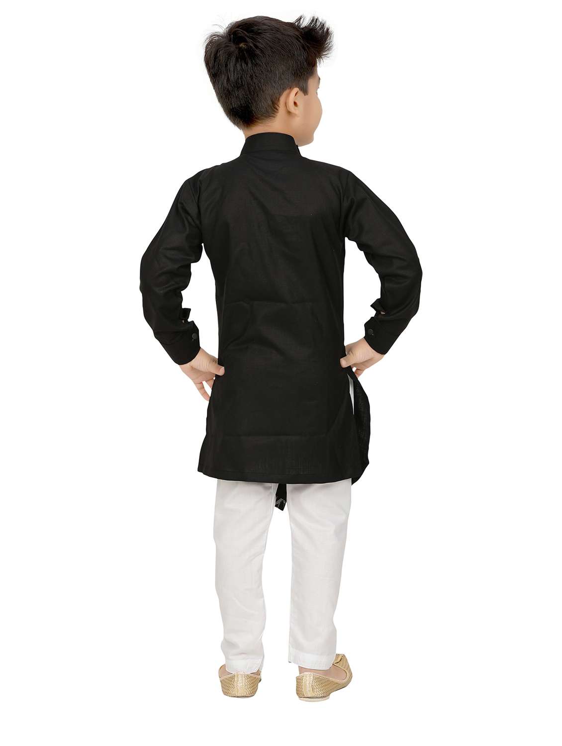 boys printed asymmetric kurta & pyjama set - 20977879 -  Standard Image - 3