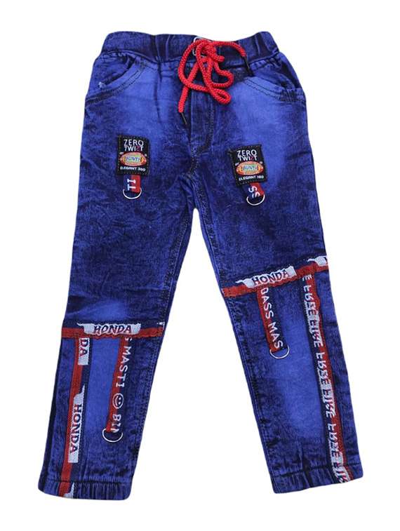 boys patch work denim jeans