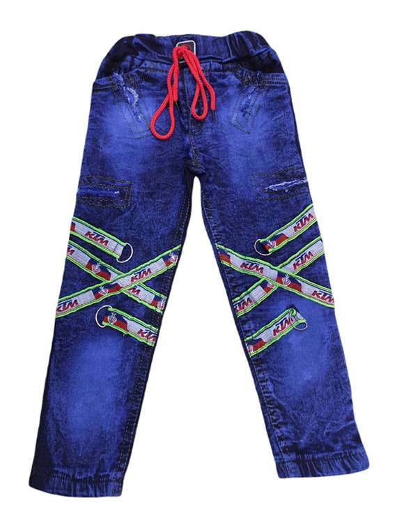 boys mid rise patch work jogger 
