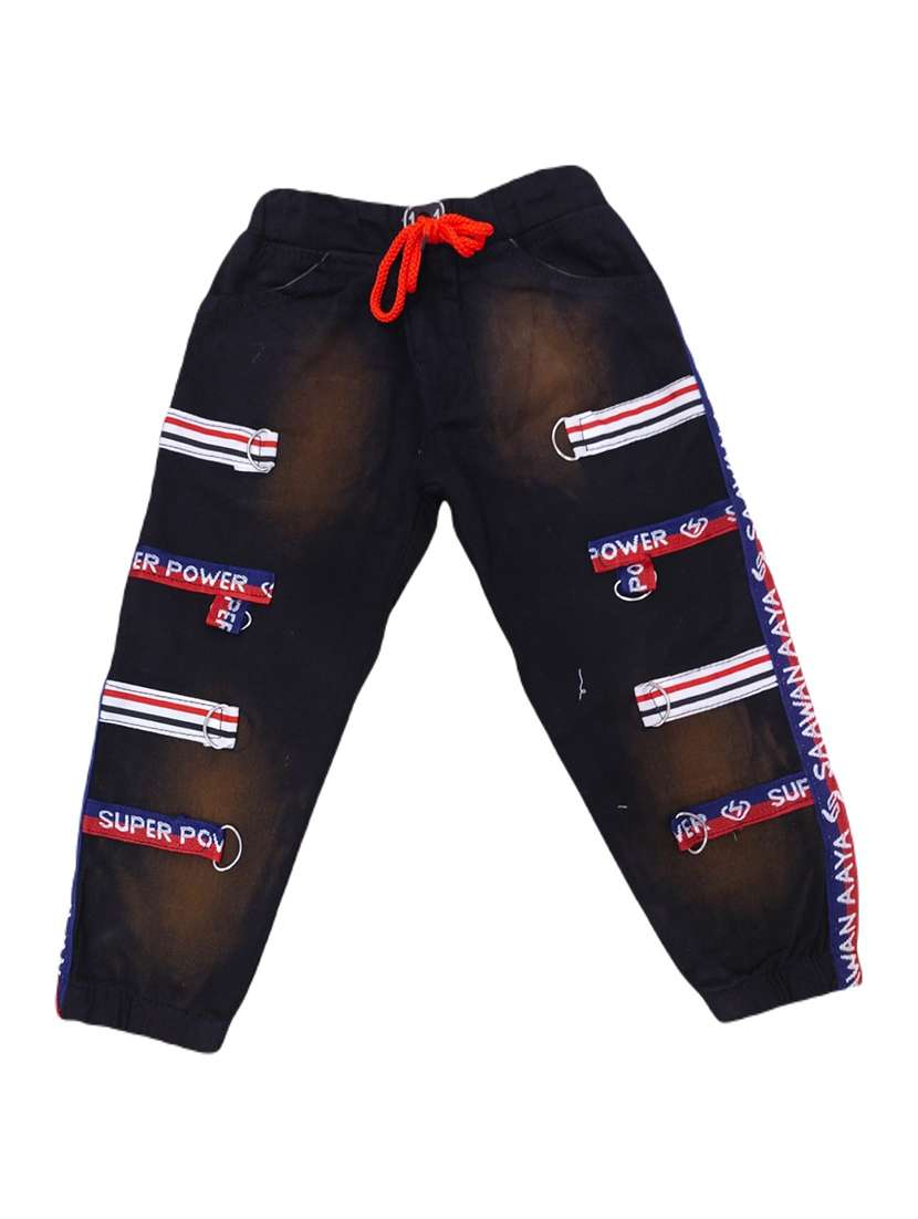 boys mid rise patch work jeans