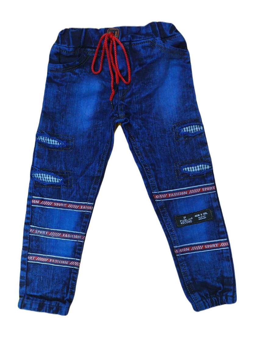 boys mid rise patch work joggers