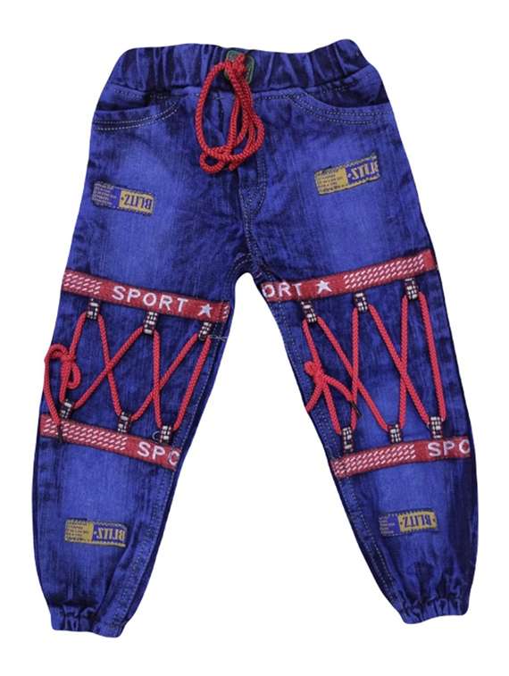 boys mid rise patch work jogger 