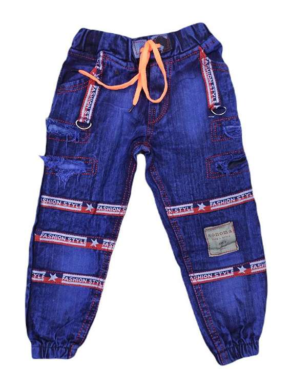 boys mid rise patch work jogger 