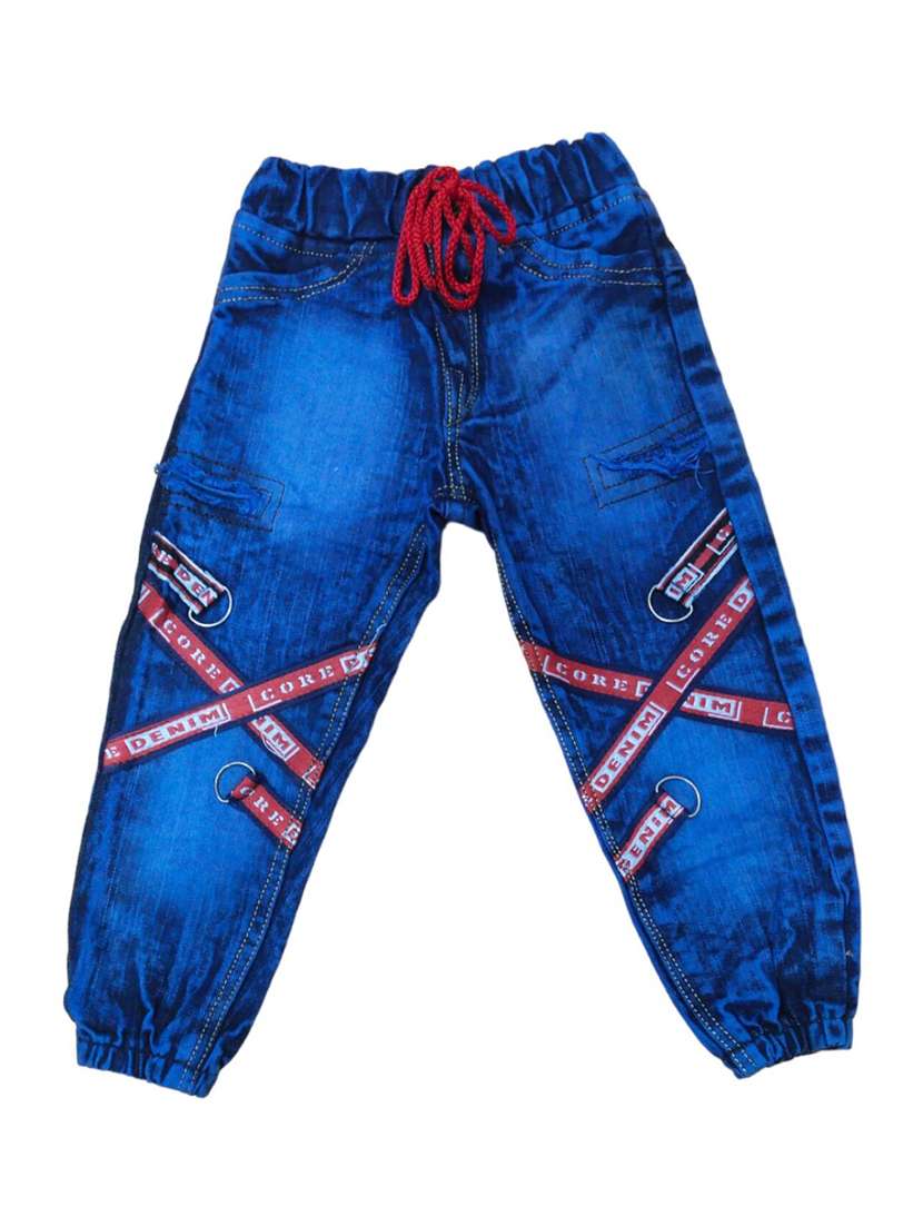 boys mid rise patch work jogger 