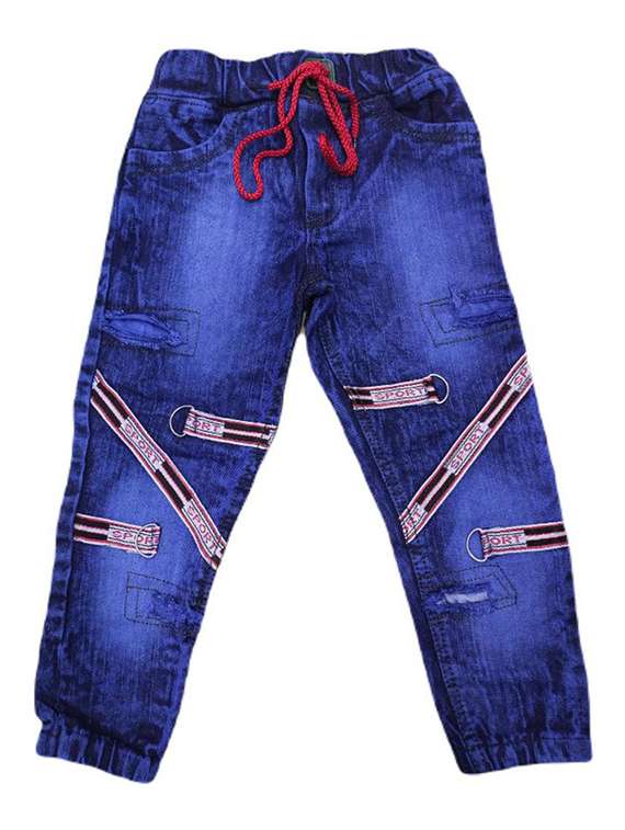 boys mid rise patch work joggers