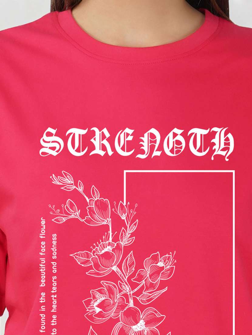 round neck front print t-shirt - 20978452 - Standard Image - 3