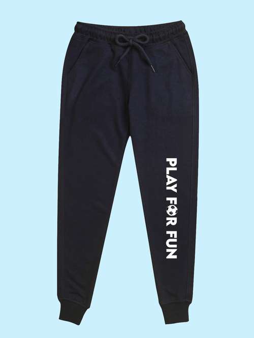 navy blue placement print detailed jogger - 20978698 - Standard Image - 0