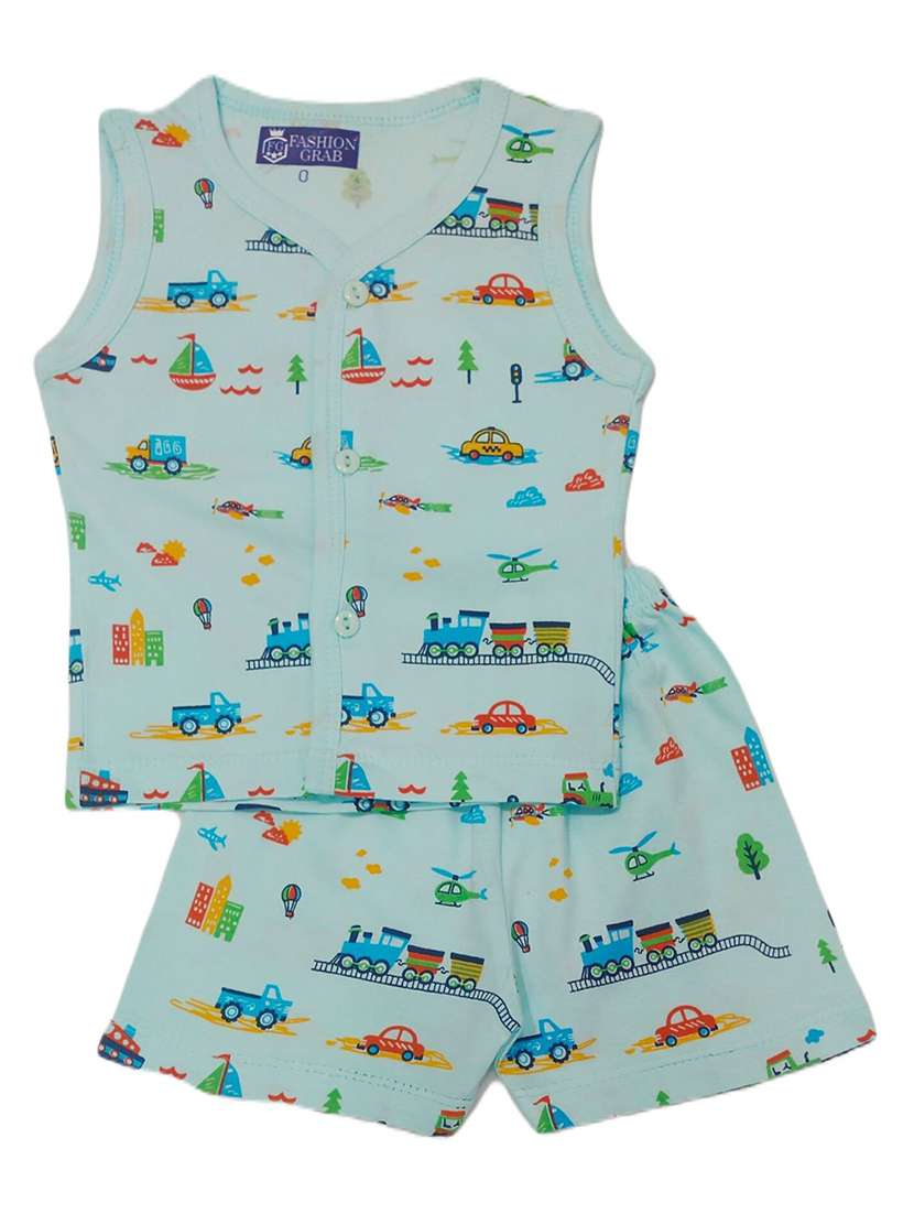 kids printed shirt & shorts set