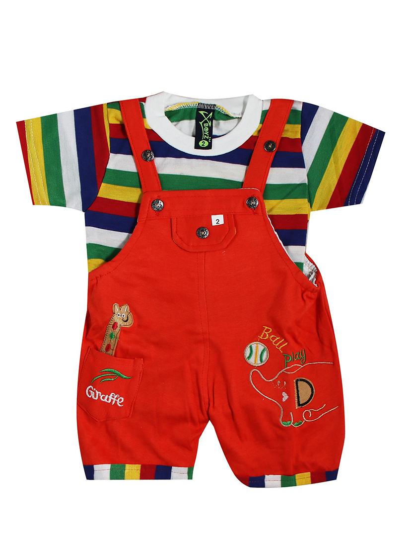 kids striped t-shirt & dungree set - 20979062 -  Zoom Image - 0
