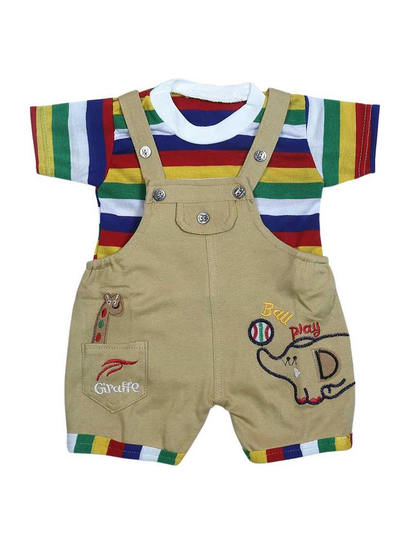 kids striped t-shirt & dungree set - 20979064 - Zoom Image - 0