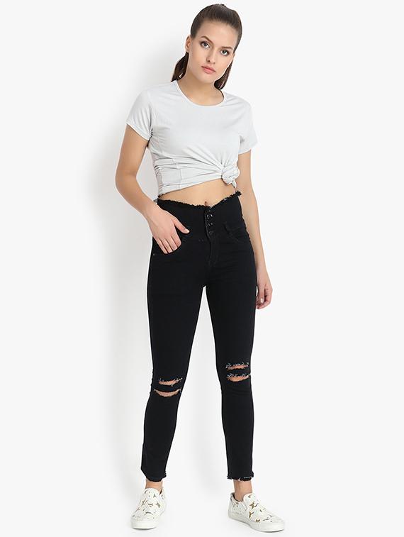 women high rise denim jeans - 20981387 - Standard Image - 5