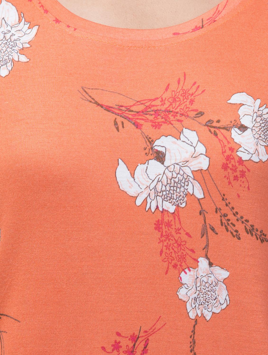 women floral print round neck t-shirt - 20982399 - Standard Image - 3