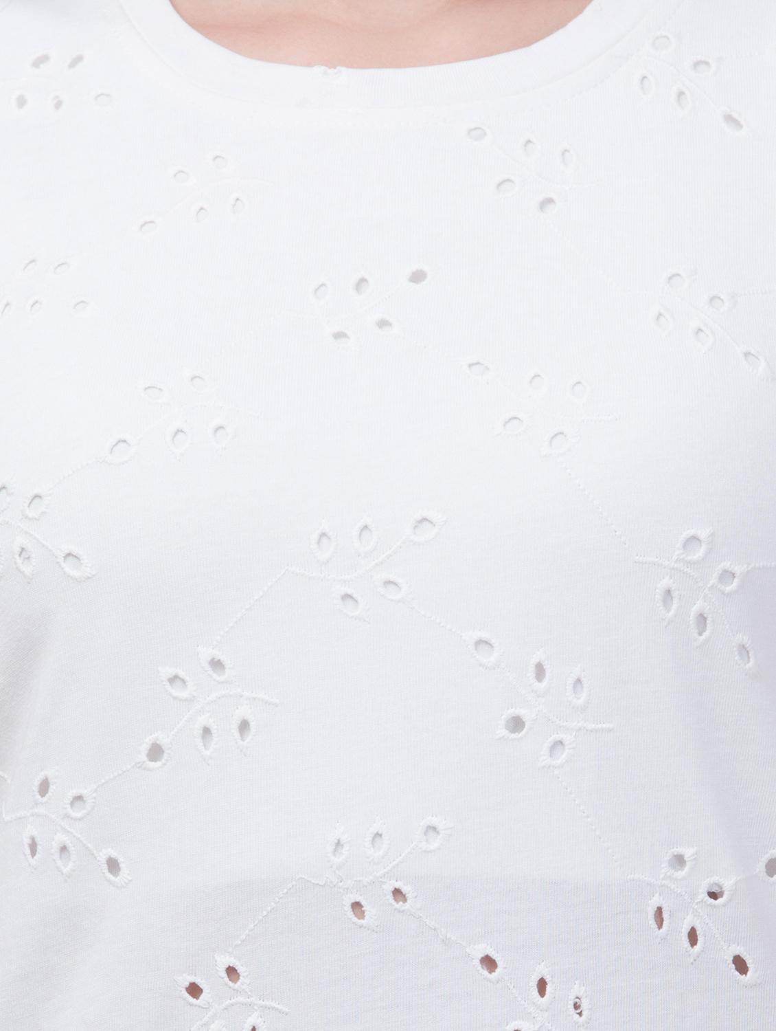 women schiffli cotton t-shirt - 20982403 - Standard Image - 3