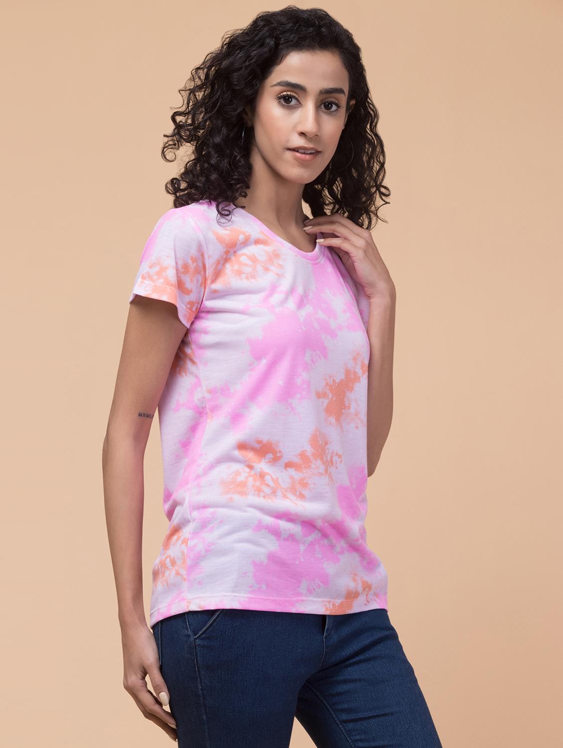 women tie & dye round neck t-shirt - 20982408 - Standard Image - 3