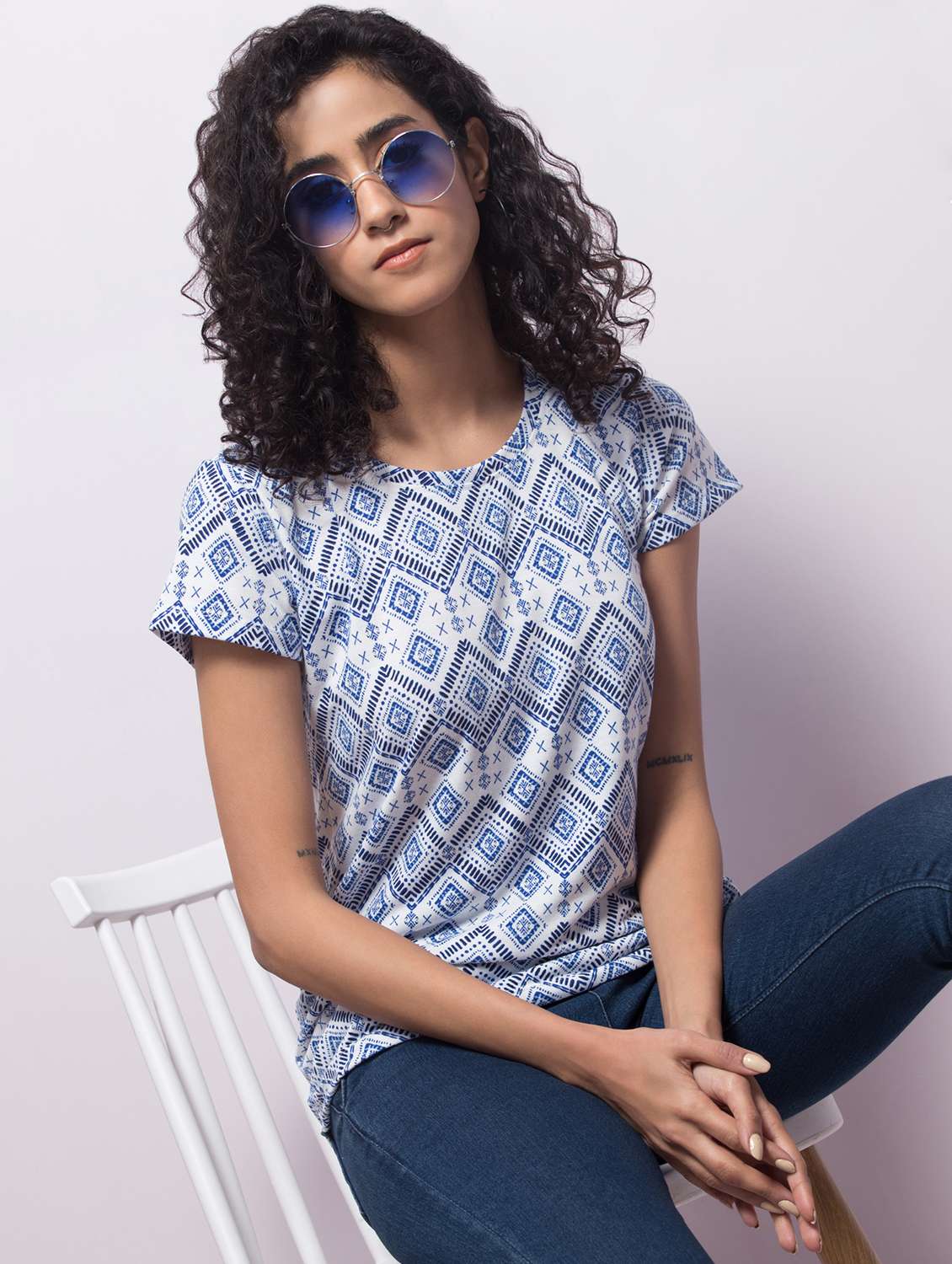 women printed round neck t-shirt - 20982416 -  Standard Image - 5