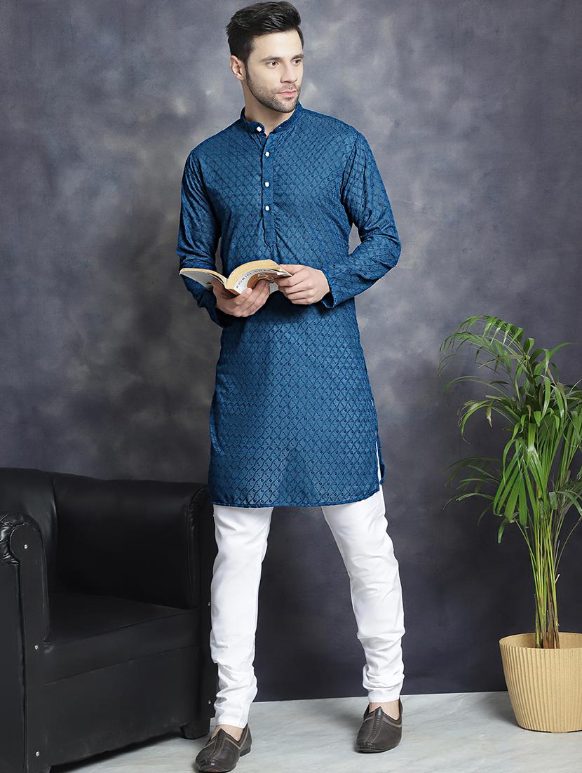 peacock cotton kurta pyjama ethnic wear set - 20982486 -  Zoom Image - 0