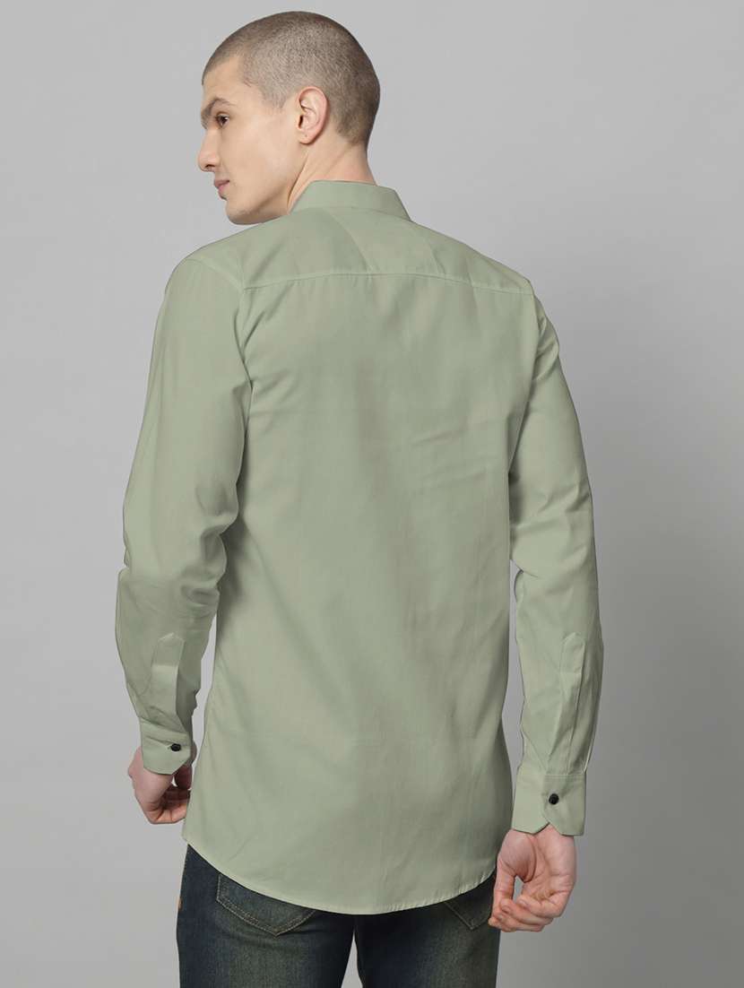 men long sleeved solid casual shirt - 20982686 - Standard Image - 3