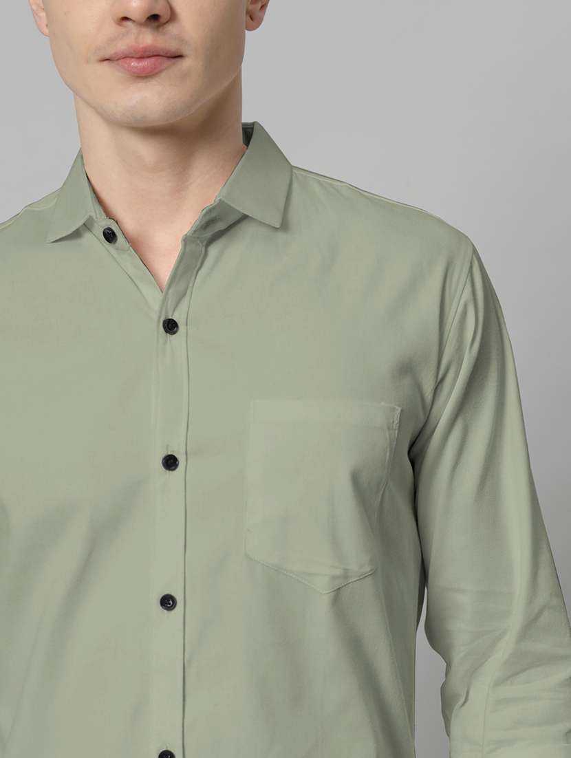 men long sleeved solid casual shirt - 20982686 - Standard Image - 5
