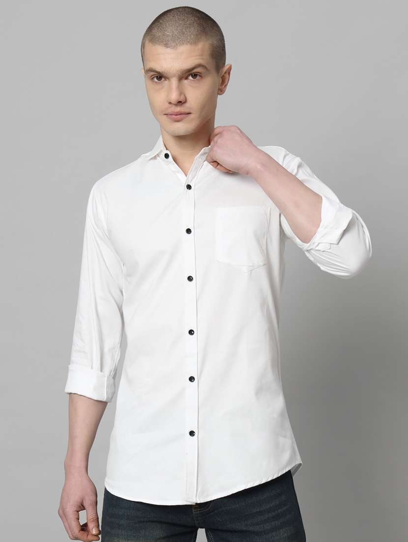men long sleeved solid casual shirt