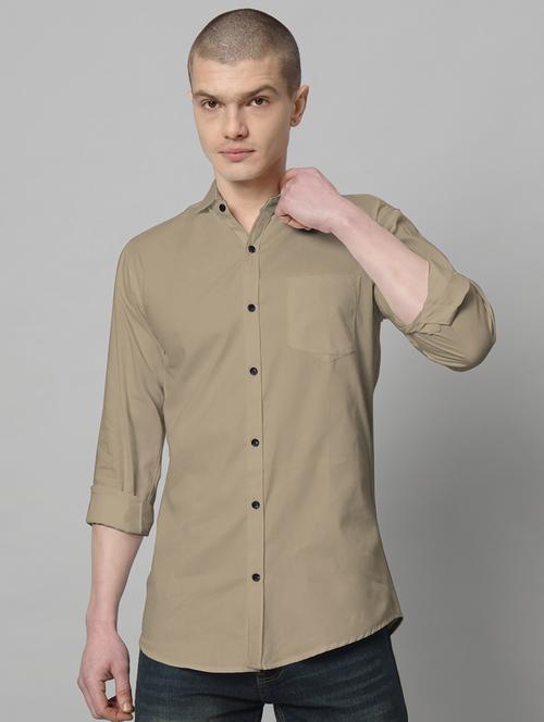 men long sleeved solid casual shirt - 20982691 -  Standard Image - 0