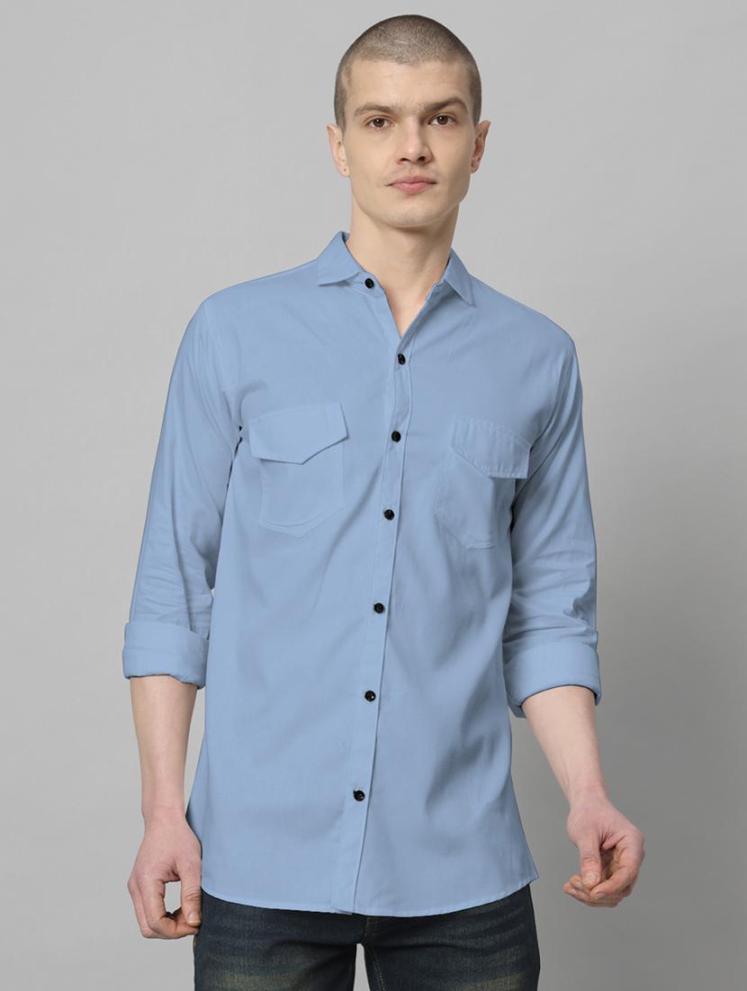 men long sleeved solid casual shirt - 20982692 - Zoom Image - 0