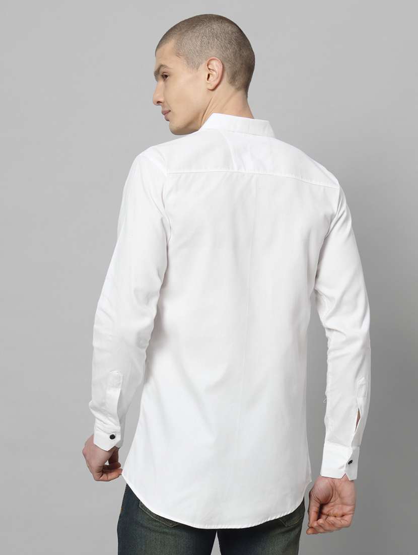 men long sleeved solid casual shirt - 20982694 - Standard Image - 3