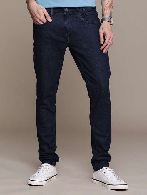 men solid mid rise cotton jeans - 20983224 -  Standard Image - 0