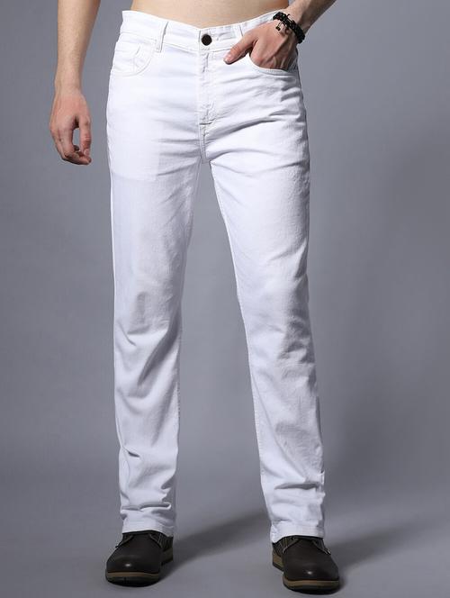 men solid mid rise cotton jeans - 20983229 - Standard Image - 0