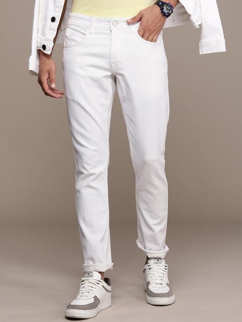 men solid mid rise cotton jeans - 20983245 -  Standard Image - 0
