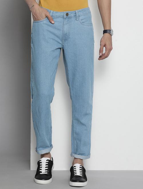 men solid mid rise cotton jeans - 20983251 - Standard Image - 0