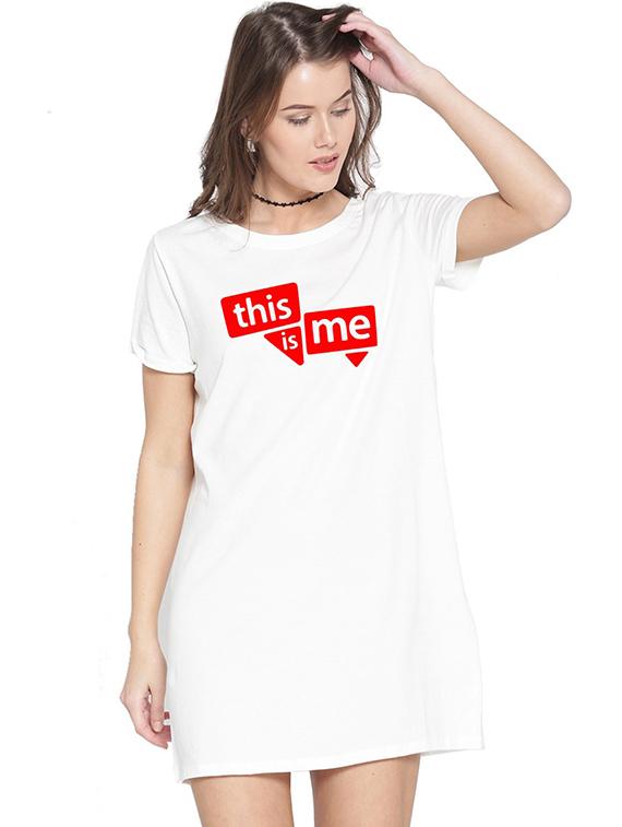 women's round neck front print t-shirt