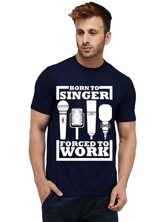 men round neck front print t-shirt - 20984053 -  Zoom Image - 0