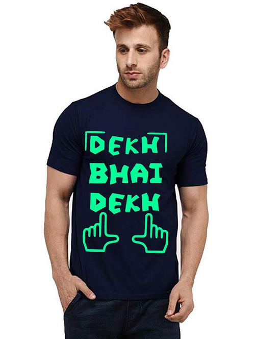 men round neck front print t-shirt - 20984100 -  Standard Image - 0