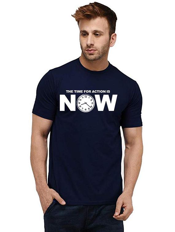 men round neck front print t-shirt - 20984346 - Zoom Image - 0