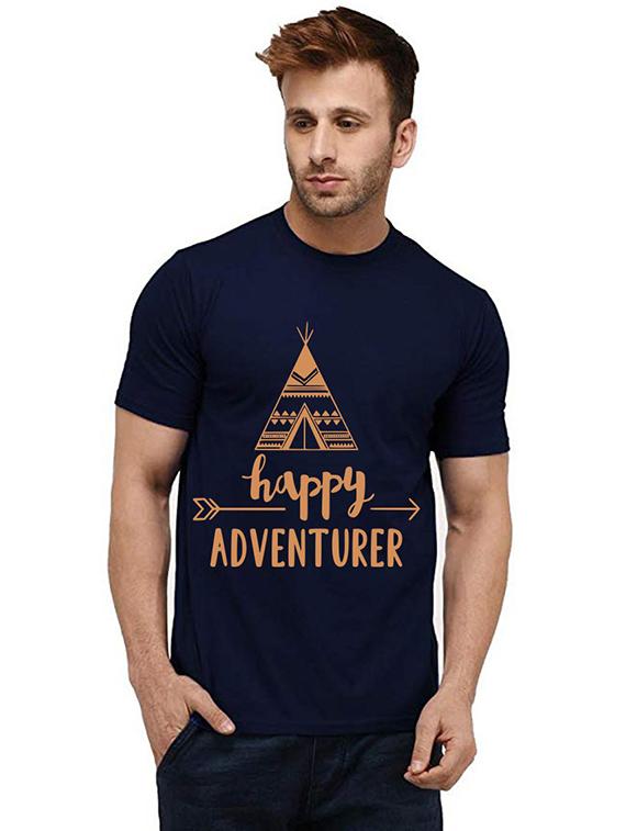 men round neck front print t-shirt - 20984416 - Zoom Image - 0