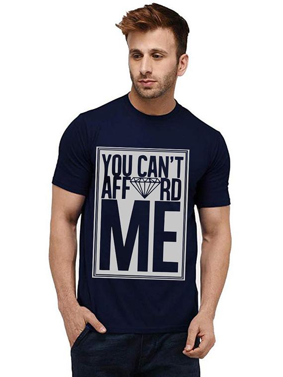 men round neck front printed t-shirt - 20984548 - Zoom Image - 0
