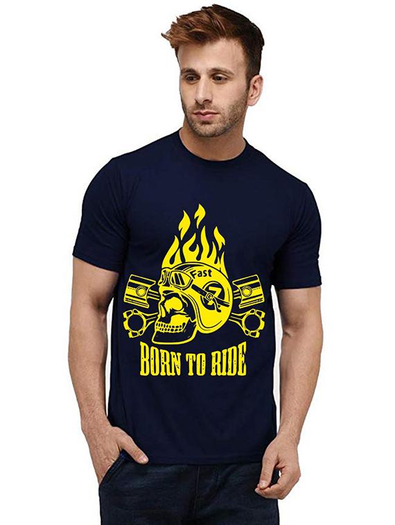 men round neck front print t-shirt - 20985068 - Zoom Image - 0