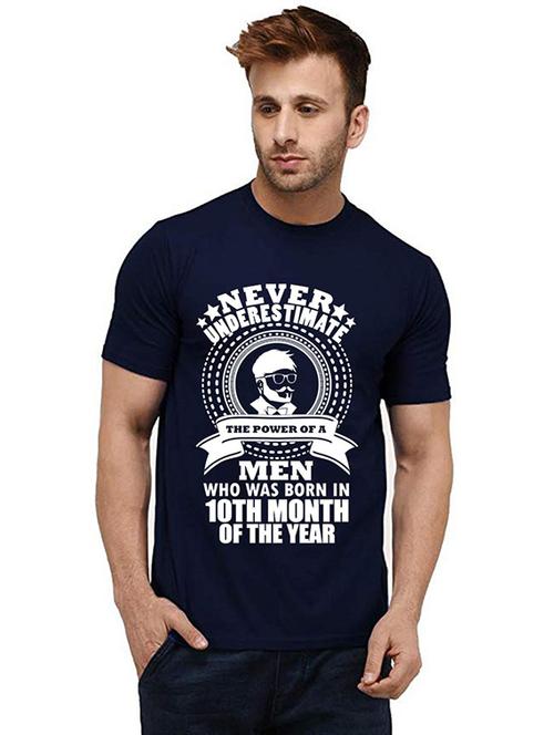 men round neck front print t-shirt - 20985185 - Standard Image - 0