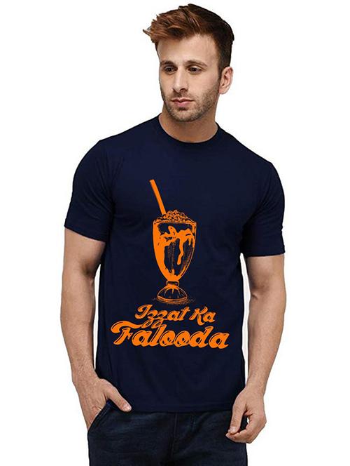 men front print round neck t-shirts - 20985197 - Standard Image - 0