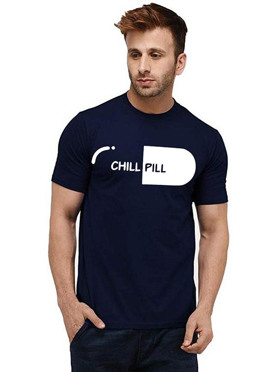 men round neck front print t-shirt - 20985222 - Zoom Image - 0
