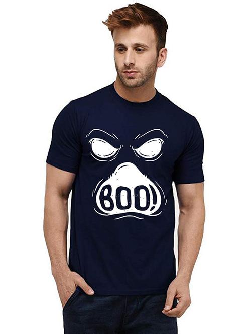 men round neck front print cotton t-shirt - 20985243 - Standard Image - 0