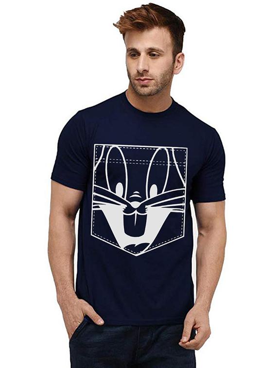 men round neck front print t-shirt - 20985332 - Zoom Image - 0