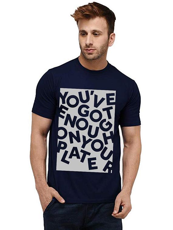 men round neck front print t-shirt - 20985411 - Zoom Image - 0