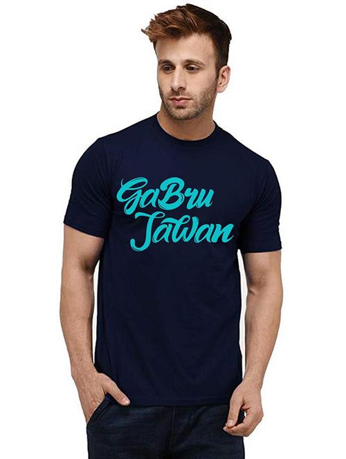 men round neck front print t-shirt - 20985488 - Standard Image - 0