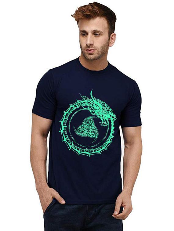 men round neck front print t-shirt - 20985556 - Zoom Image - 0