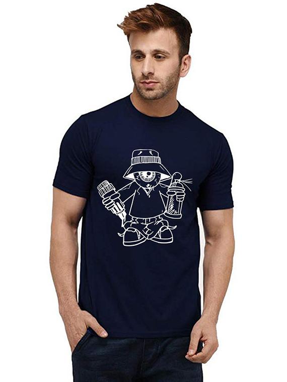 men round neck front printed t-shirt - 20985844 - Zoom Image - 0