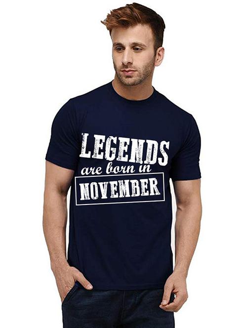men round neck front print t-shirt