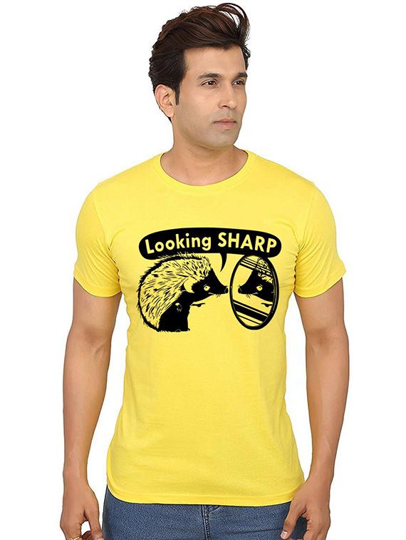 yellow front printed casual t-shirt - 20986711 - Zoom Image - 0