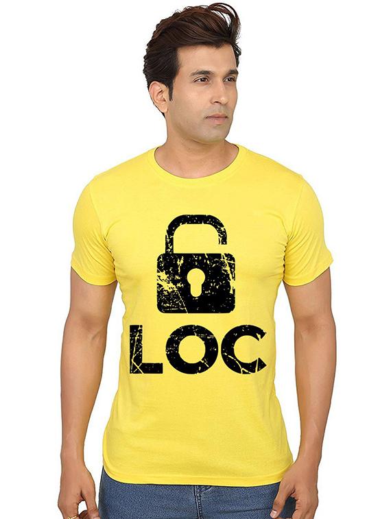 yellow front printed casual t-shirt - 20986806 - Zoom Image - 0