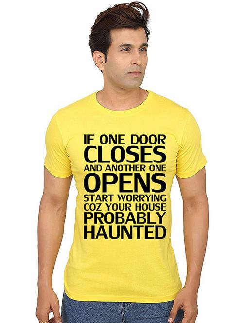 men round neck front print t-shirts - 20986854 - Standard Image - 0